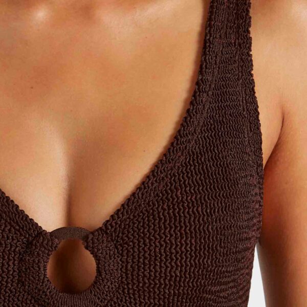 Metallic Chocolate - Hunza G Crinkle Swimwear - One Size - Shop at Coveti