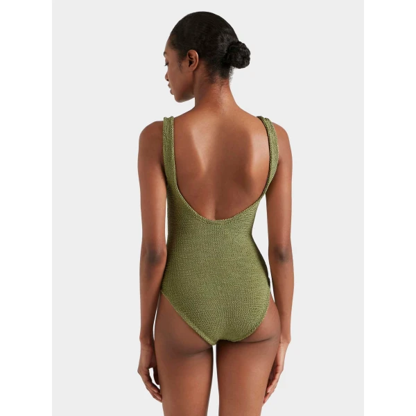 Hunza G Coverage Celine Swim With Tonal Hoops
Metallic Moss, view 3