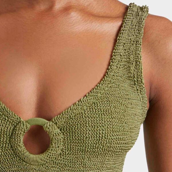 Metallic Moss - Hunza G Crinkle Swimwear - One Size - Shop at Coveti