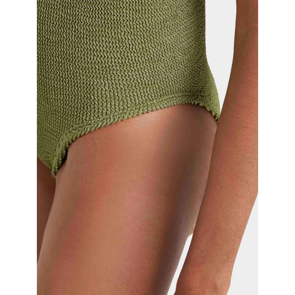 Hunza G Coverage Celine Swim With Tonal Hoops
Metallic Moss, view 5