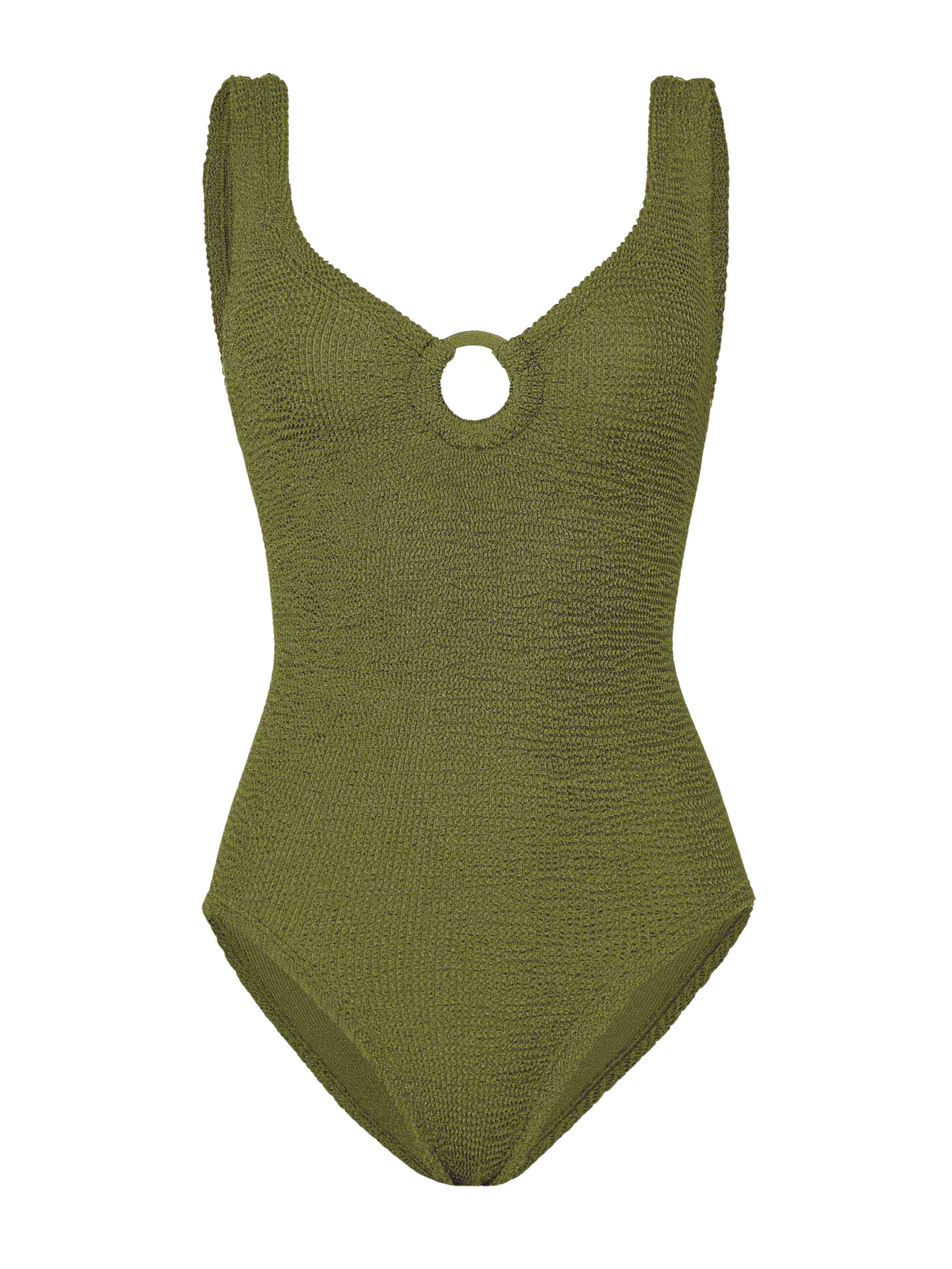 Hunza G Coverage Celine Swim With Tonal Hoops
Metallic Moss
