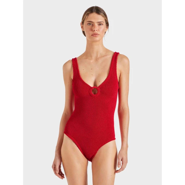 Hunza G Coverage Celine Swim With Tonal Hoops
Red, view 2