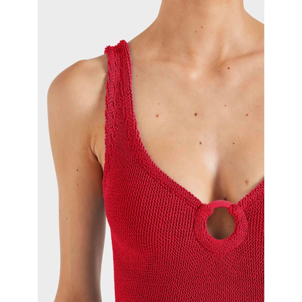 Hunza G Coverage Celine Swim With Tonal Hoops
Red, view 4