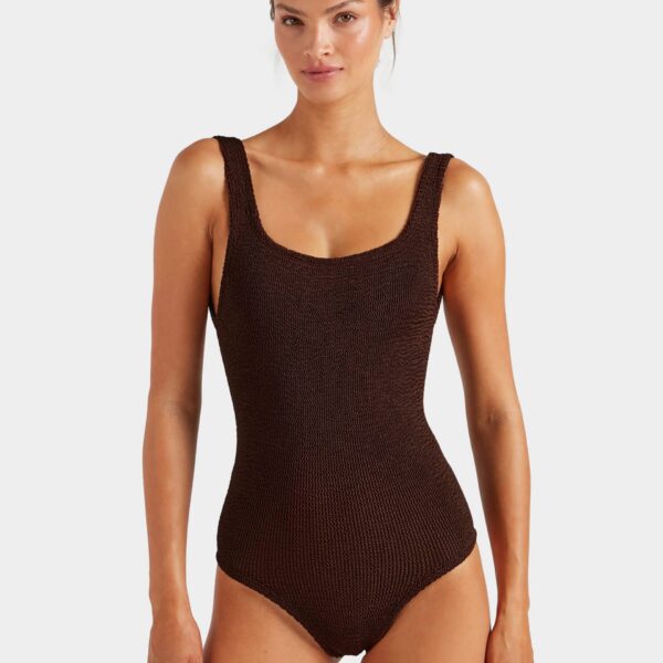 Metallic Chocolate - Hunza G Crinkle Swimwear - One Size - Shop at Coveti