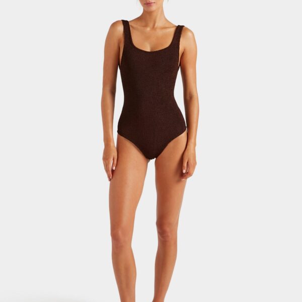 Metallic Chocolate - Hunza G Crinkle Swimwear - One Size - Shop at Coveti