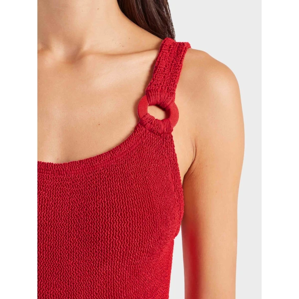 Hunza G Domino Swim With Tonal Hoops
Red, view 4