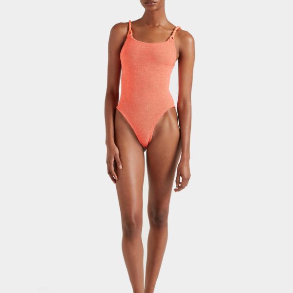 Metallic Coral - Hunza G Crinkle Swimwear - One Size - Shop at Coveti