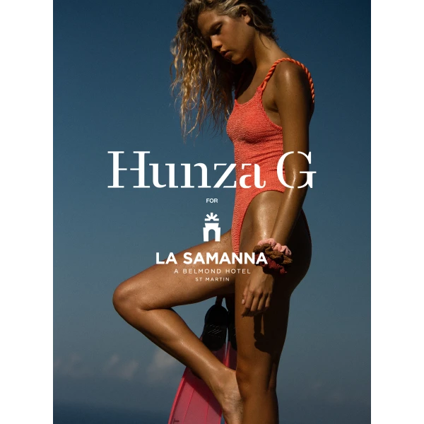 Hunza G For La Samanna, A Belmond Hotel Camille Swim
Metallic Coral, view 7