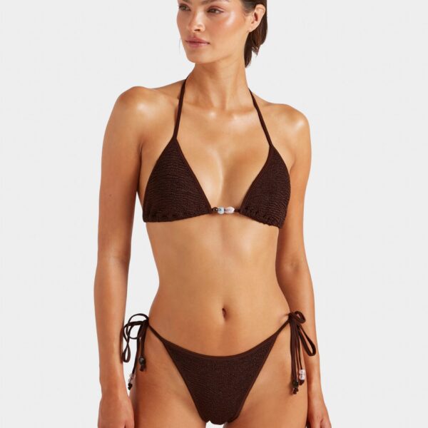 Metallic Chocolate - Hunza G Crinkle Swimwear - One Size - Shop at Coveti