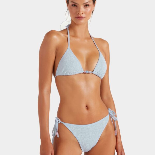 Metallic Ice Blue - Hunza G Crinkle Swimwear - One Size - Shop at Coveti