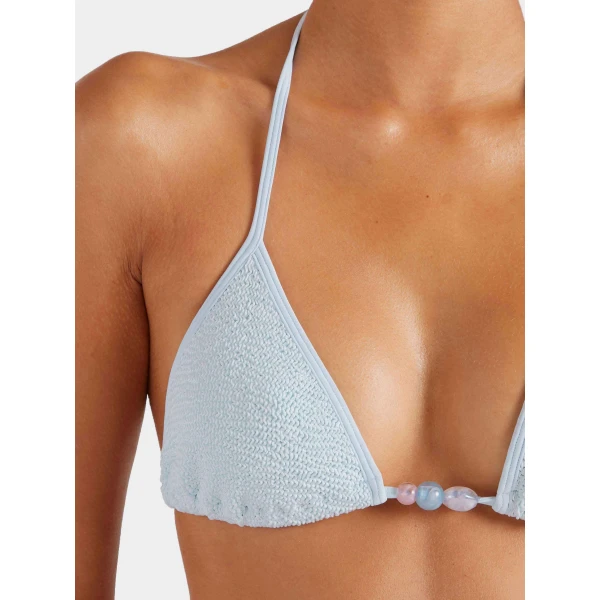Hunza G Gina Beaded Bikini
Metallic Ice Blue, view 4