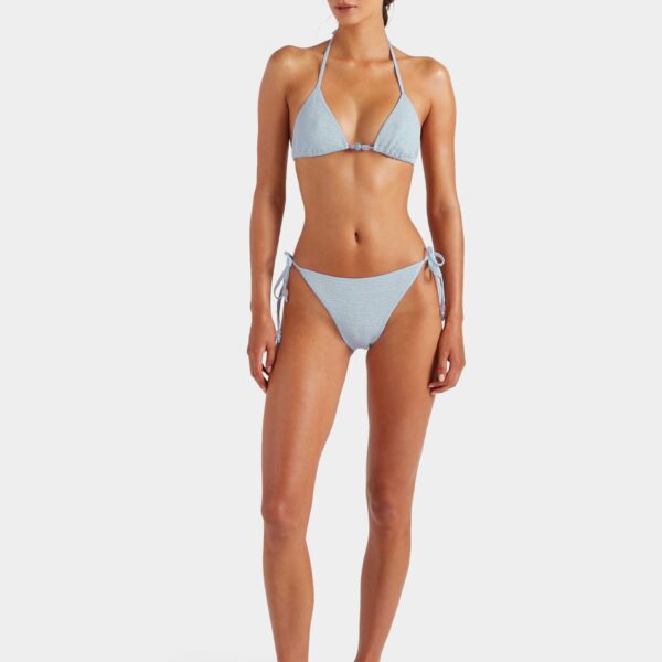 Metallic Ice Blue - Hunza G Crinkle Swimwear - One Size - Shop at Coveti