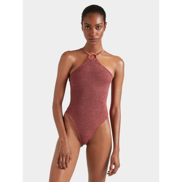 Hunza G Jasmine Swim With Tonal Hoop
Metallic Rosewood, view 2