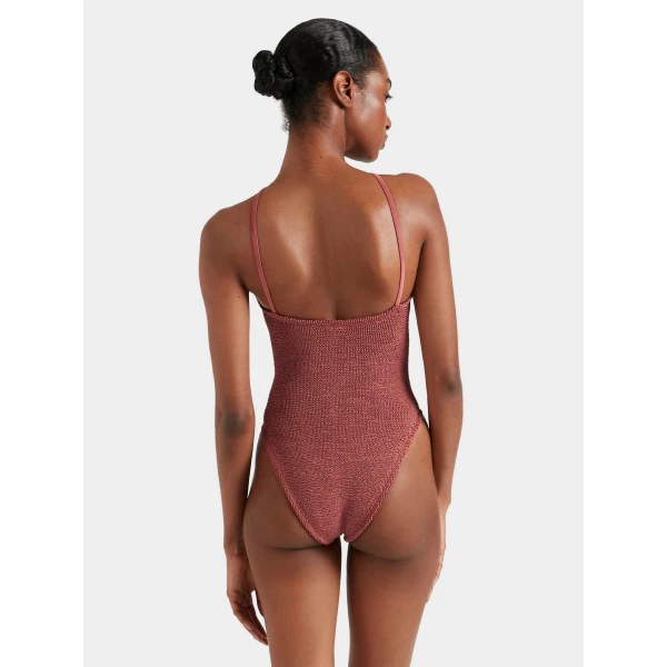 Hunza G Jasmine Swim With Tonal Hoop
Metallic Rosewood, view 3