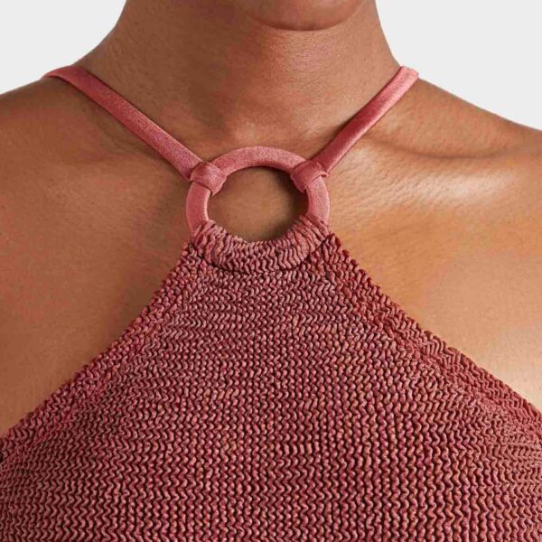 Metallic Rosewood - Hunza G Crinkle Swimwear - One Size - Shop at Coveti