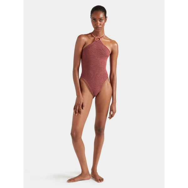 Hunza G Jasmine Swim With Tonal Hoop
Metallic Rosewood, view 5