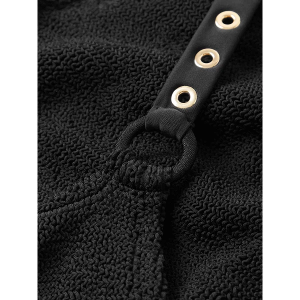 Hunza G Melody Eyelet Swim
Black/Gold, view 6
