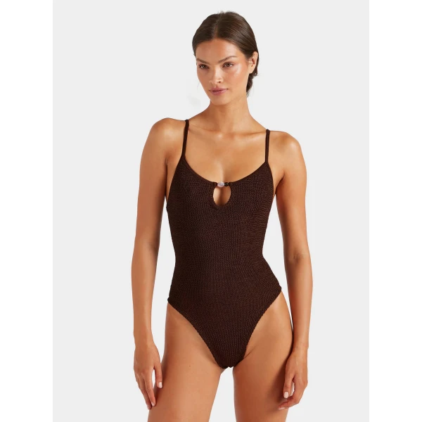 Hunza G Mia Beaded Swim
Metallic Chocolate, view 2