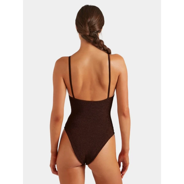 Hunza G Mia Beaded Swim
Metallic Chocolate, view 3