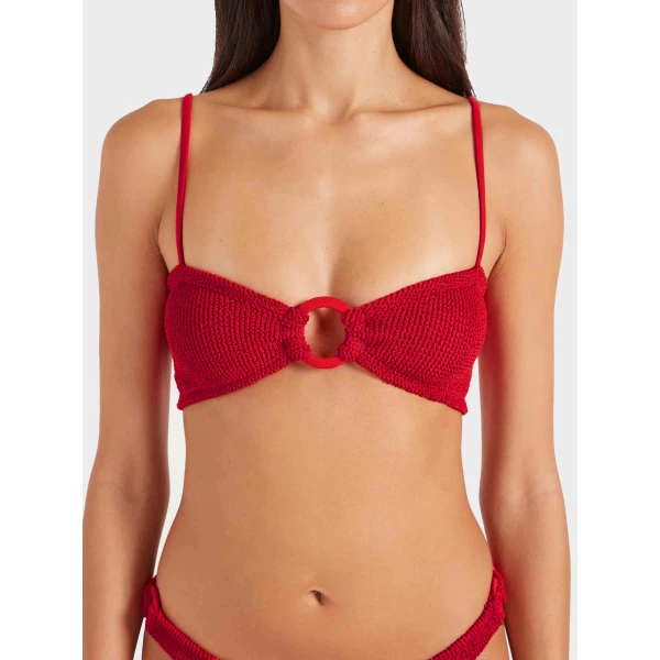 Hunza G Misty Bikini With Tonal Hoops
Red, view 4