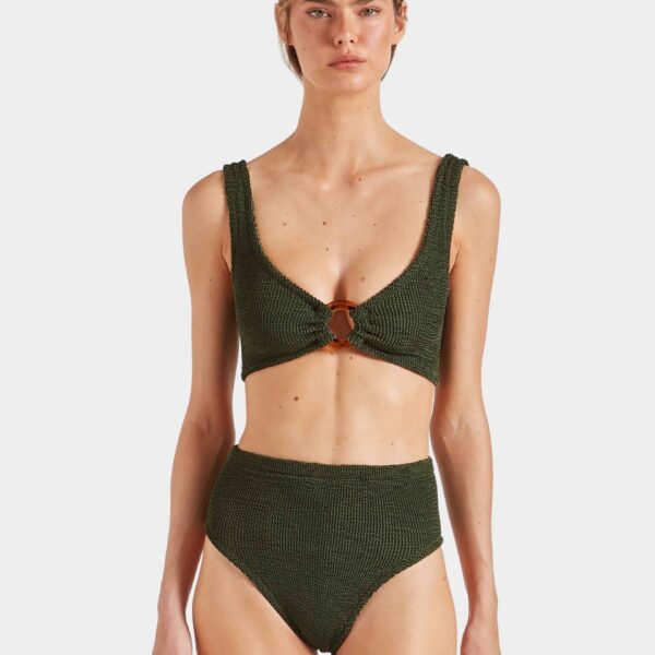 Metallic Khaki - Hunza G Crinkle Swimwear - One Size - Shop at Coveti