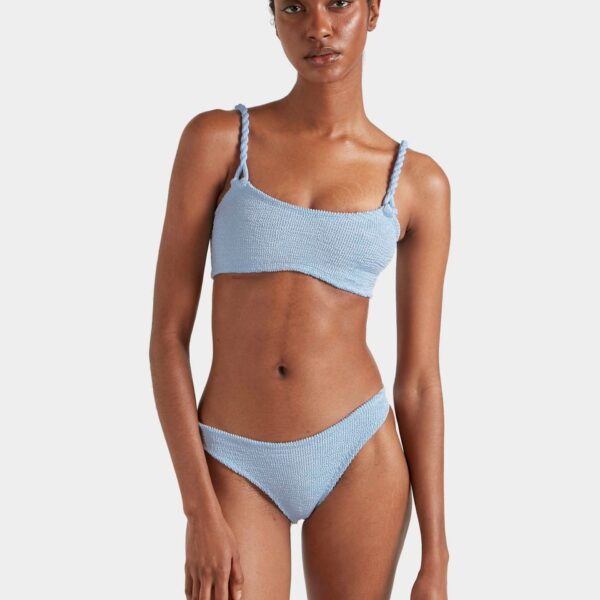 Metallic Ice Blue - Hunza G Crinkle Swimwear - One Size - Shop at Coveti