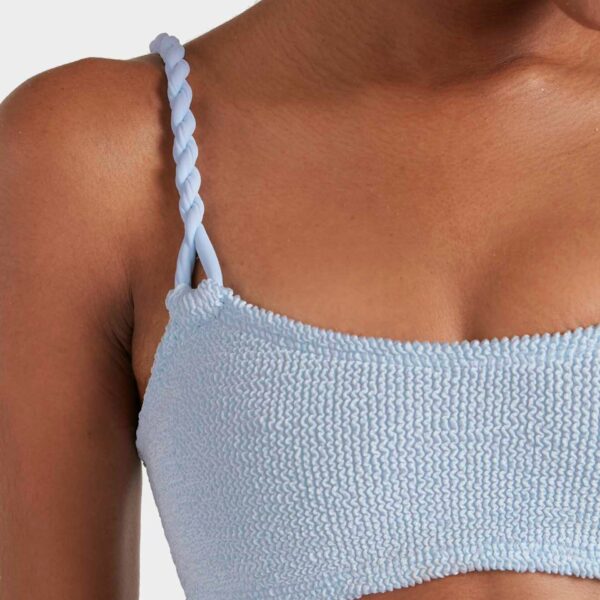 Metallic Ice Blue - Hunza G Crinkle Swimwear - One Size - Shop at Coveti