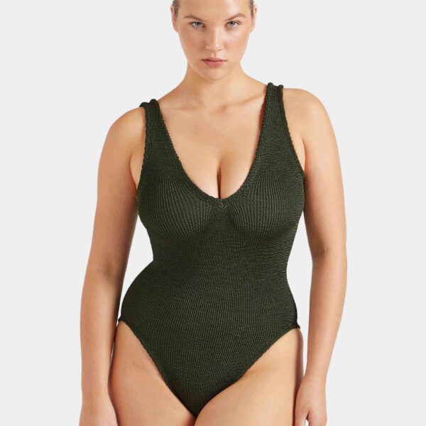 Metallic Khaki - Hunza G Crinkle Swimwear - One Size - Shop at Coveti