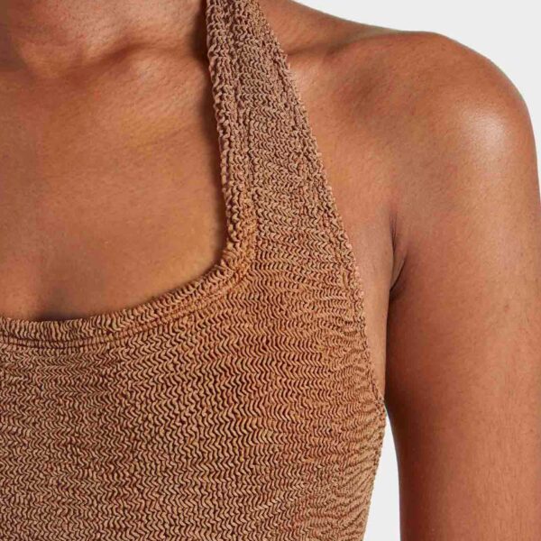 Metallic Cocoa - Hunza G Crinkle Swimwear - One Size - Shop at Coveti