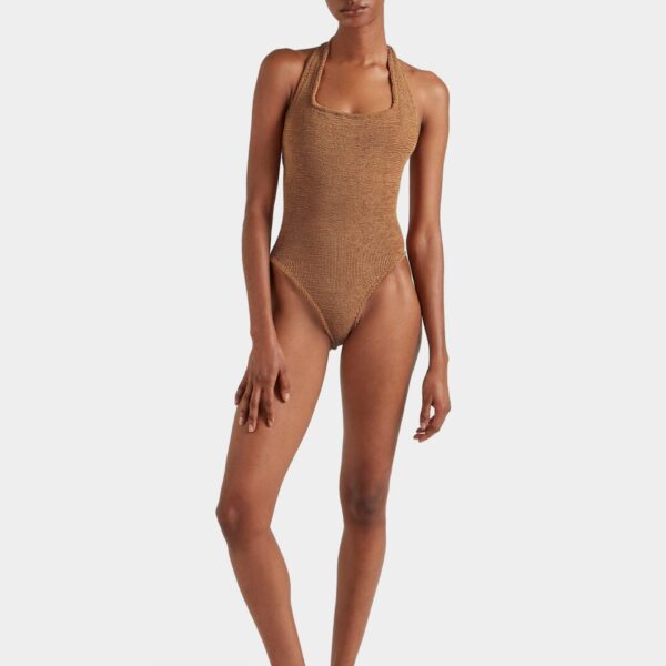 Metallic Cocoa - Hunza G Crinkle Swimwear - One Size - Shop at Coveti