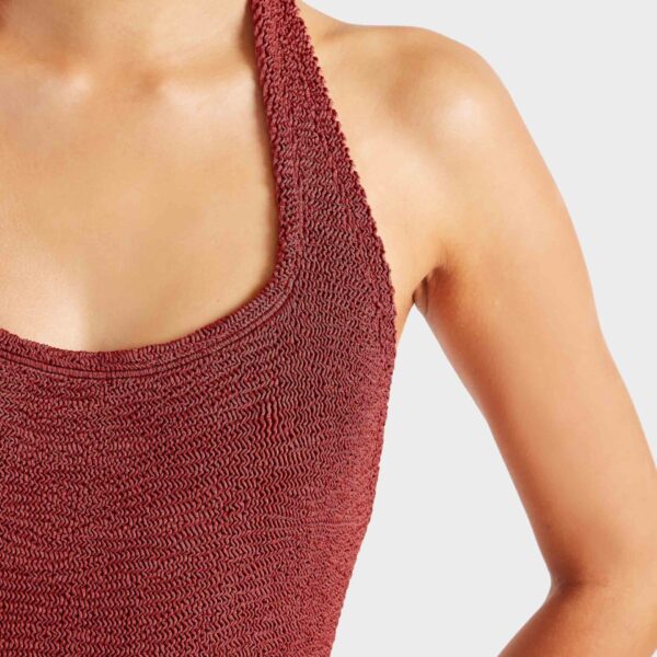 Metallic Rosewood - Hunza G Crinkle Swimwear - One Size - Shop at Coveti
