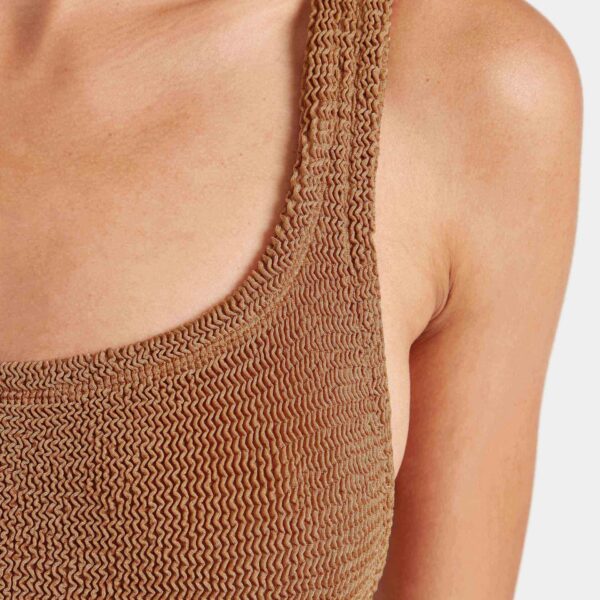 Metallic Cocoa - Hunza G Crinkle Swimwear - One Size - Shop at Coveti