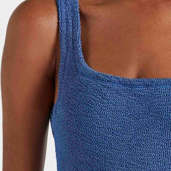 Metallic Denim - Hunza G Crinkle Swimwear - One Size - Shop at Coveti