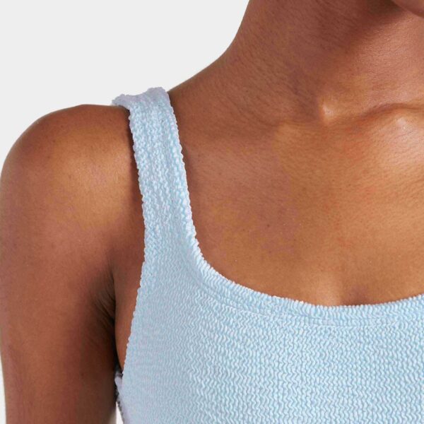 Metallic Ice Blue - Hunza G Crinkle Swimwear - One Size - Shop at Coveti