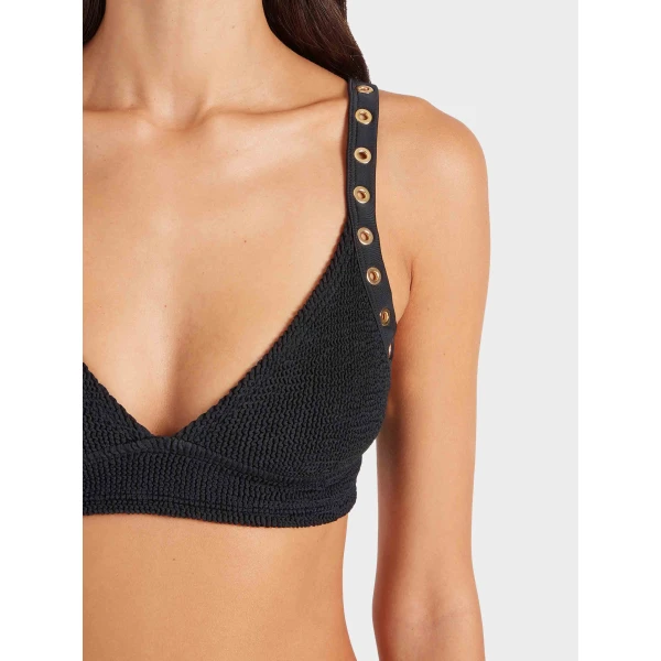 Hunza G Tessa Eyelet Bikini
Black/Gold, view 4