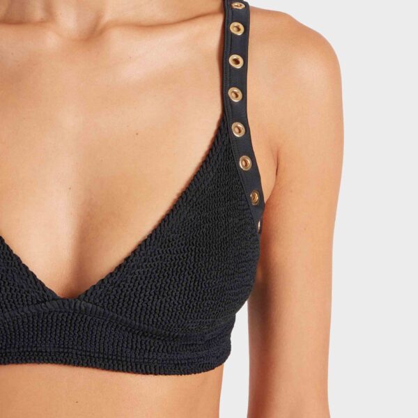 Black/Gold - Hunza G Crinkle Swimwear - One Size - Shop at Coveti