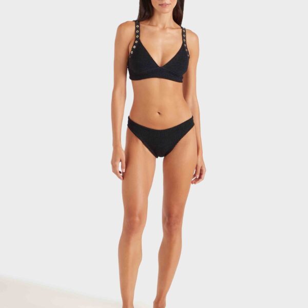 Black/Gold - Hunza G Crinkle Swimwear - One Size - Shop at Coveti