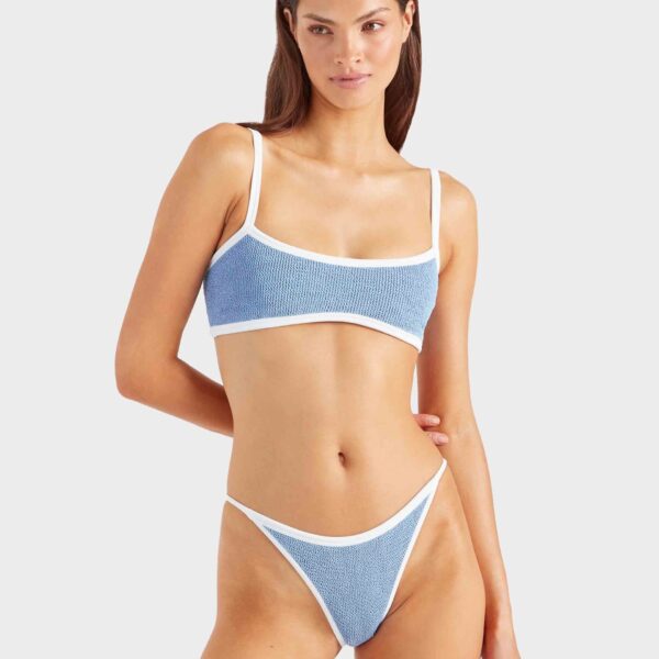 Cornflower/White - Hunza G Crinkle Swimwear - One Size - Shop at Coveti