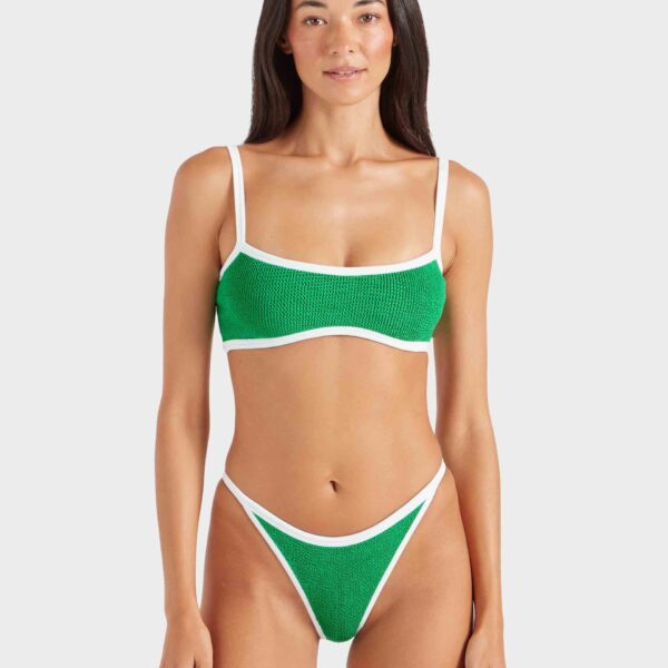 Emerald/White - Hunza G Crinkle Swimwear - One Size - Shop at Coveti