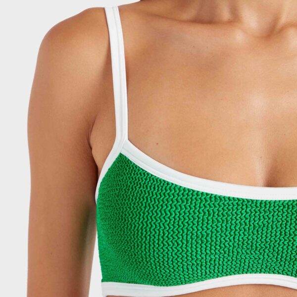 Emerald/White - Hunza G Crinkle Swimwear - One Size - Shop at Coveti