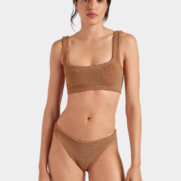 Metallic Cocoa - Hunza G Crinkle Swimwear - One Size - Shop at Coveti