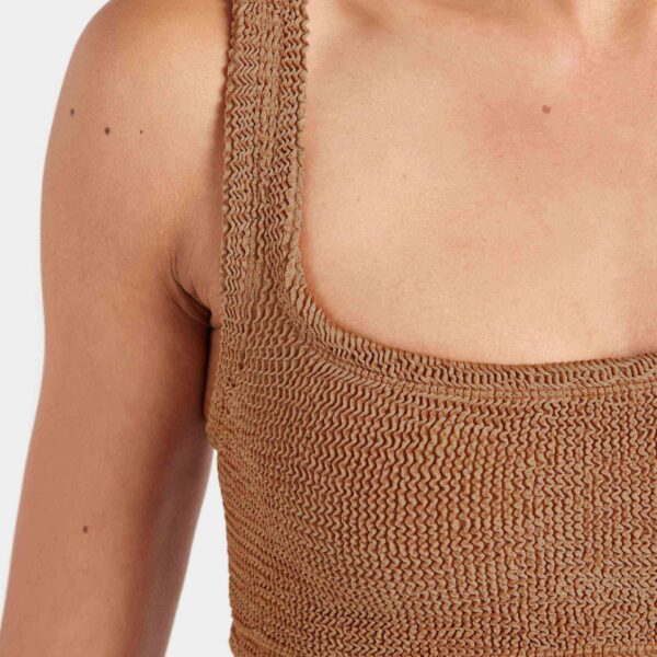 Metallic Cocoa - Hunza G Crinkle Swimwear - One Size - Shop at Coveti