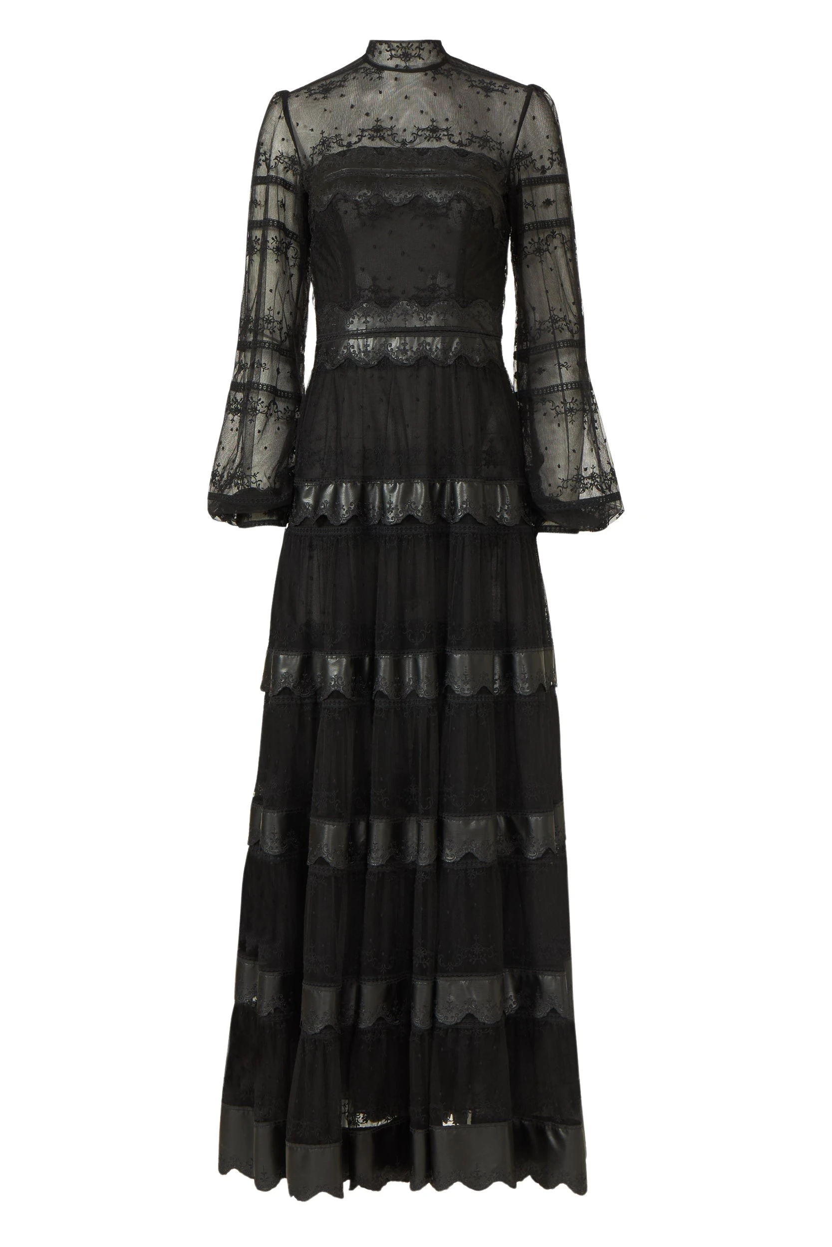 Jacey-Embroidered-Tulle-Faux-Leather-Gown-Costarellos-Dresses74376_nobg Costarellos Dresses - Romantic Greek Lace - Shop at Coveti
