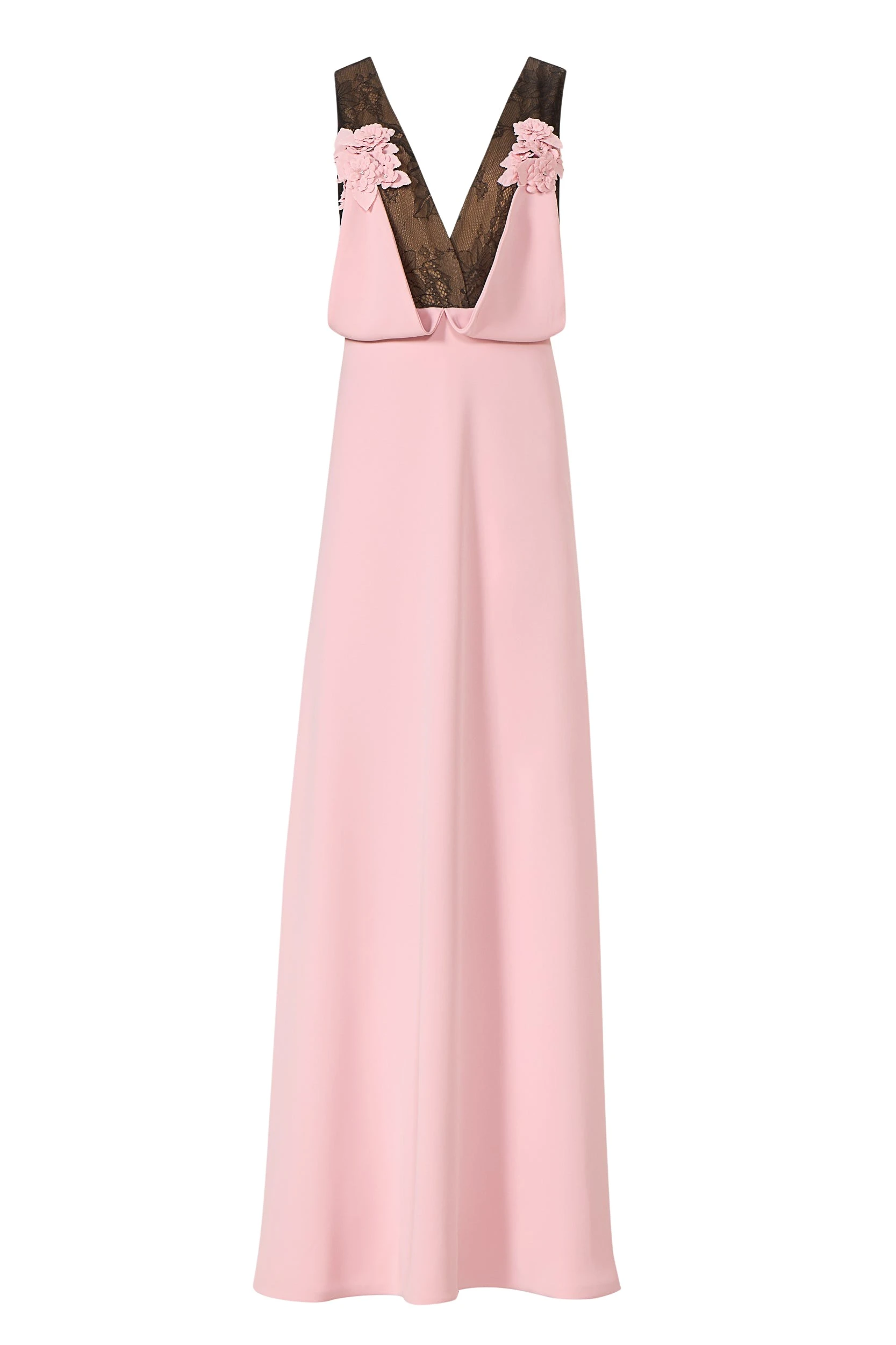 Janessa-Crepe-Lace-Plunge-Neck-Gown-Costarellos-Dresses91017_nobg Costarellos Dresses - Romantic Greek Lace - Shop at Coveti