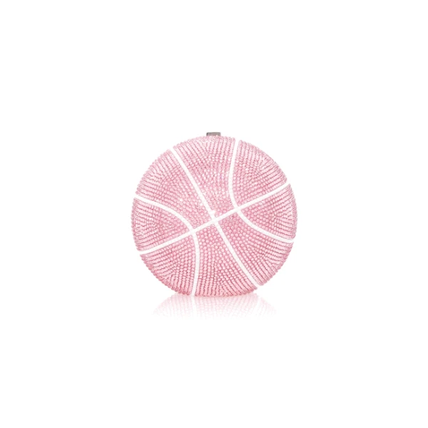 Judith Leiber Basketball Pink - Judith Leiber Crystal Clutch - Luxury Evening Bag - Shop at Coveti