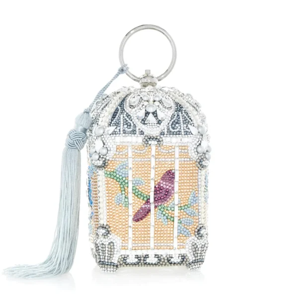Judith Leiber Birdcage Solarium Handbag - Judith Leiber Crystal Clutch - Luxury Evening Bag - Shop at Coveti