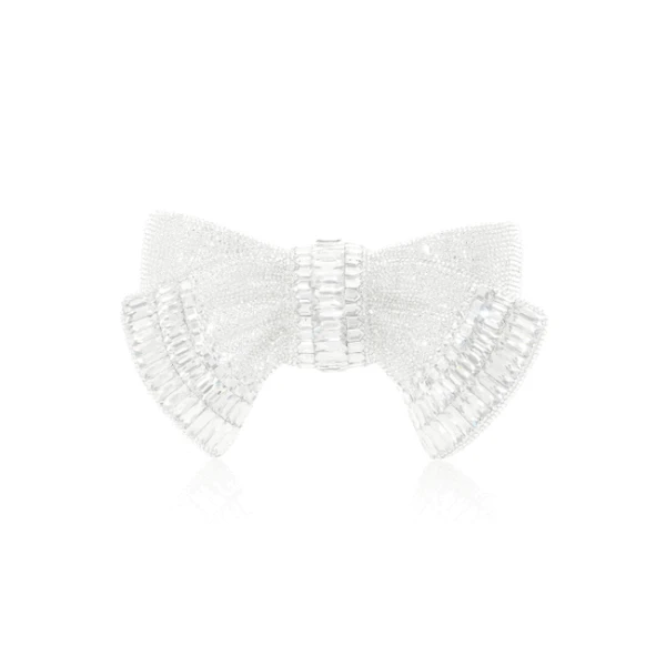 Judith Leiber Bow Deco Gems Silver - Judith Leiber Crystal Clutch - Luxury Evening Bag - Shop at Coveti