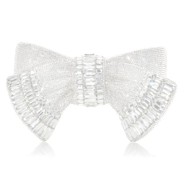 Judith Leiber Bow Deco Gems Silver - Judith Leiber Crystal Clutch - Luxury Evening Bag - Shop at Coveti
