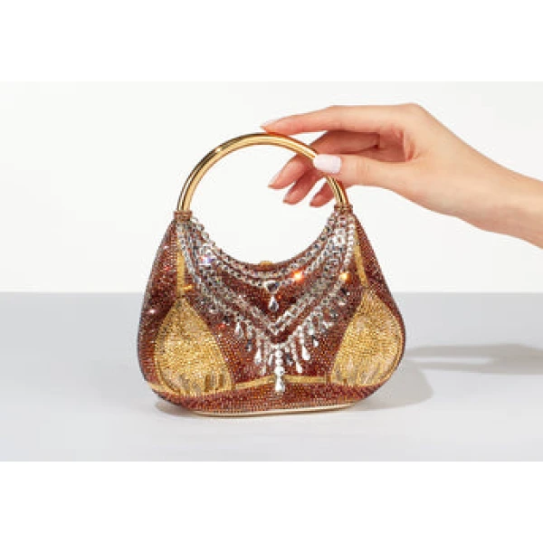 Judith Leiber Bust Gold Bikini Bag - Judith Leiber Crystal Clutch - Luxury Evening Bag - Shop at Coveti