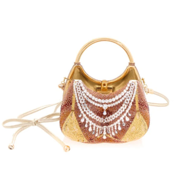 Judith Leiber Bust Gold Bikini Bag - Judith Leiber Crystal Clutch - Luxury Evening Bag - Shop at Coveti